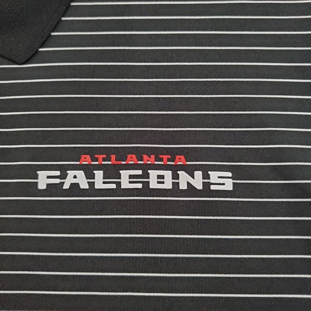 Nike Men Golf Dri-Fit NFL Atlanta Falcons Striped Polo Shirt Black AQ9254-010‎